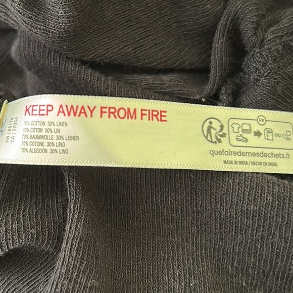 Free People Black Long Sleeve Swing Trapeze Linen Cotton Blend Mini Dress - S - Picture 9 of 11